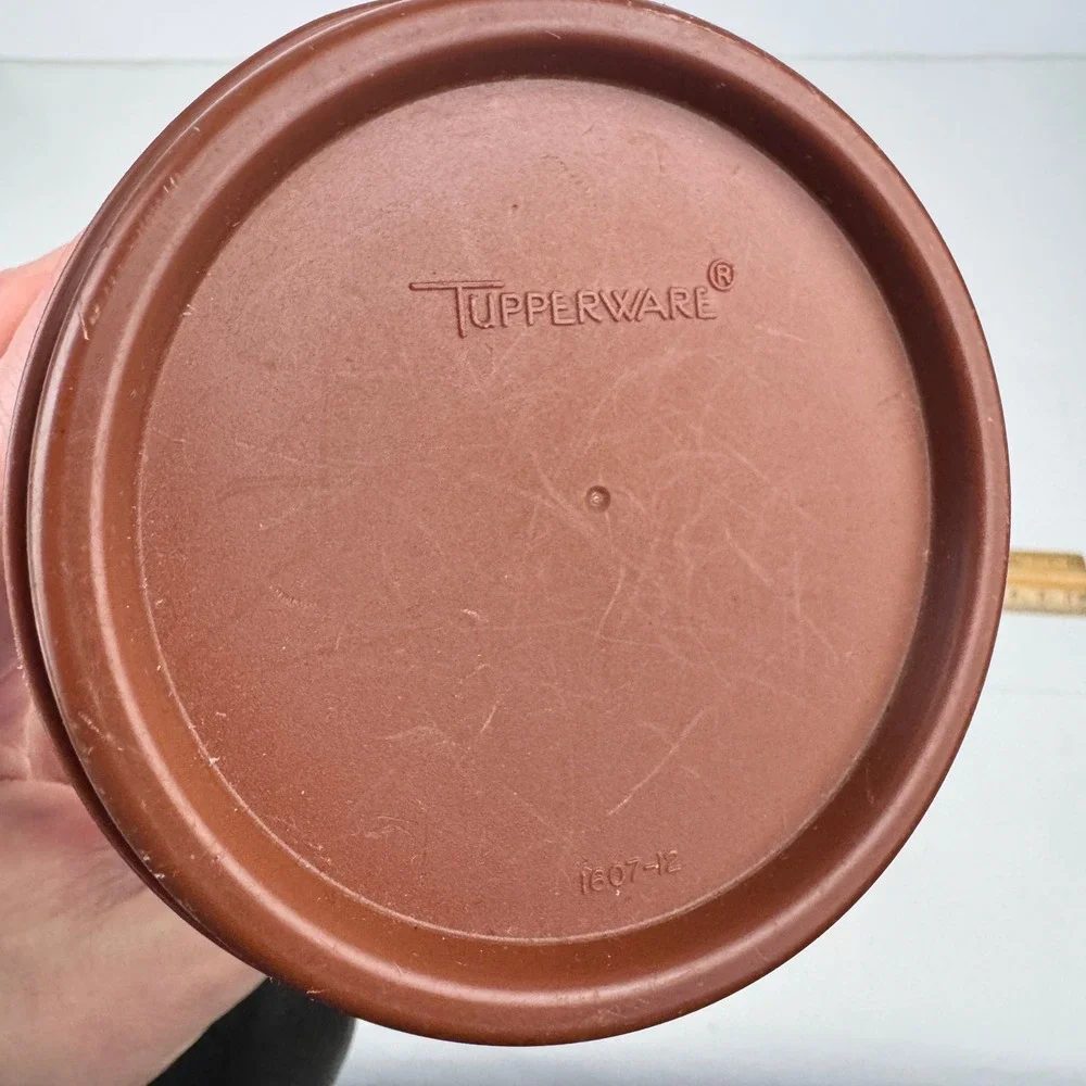 Vtg Plastic Tupperware 22floz Modular Mate Clear Bottom Brown Lid 1641-23‎ READ